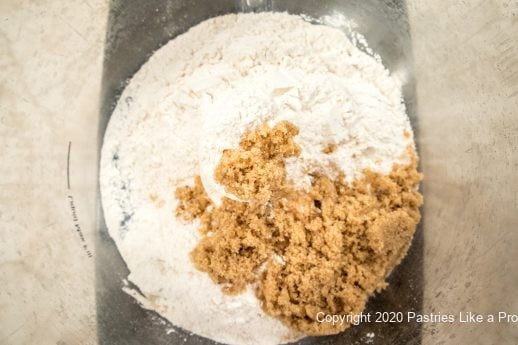 Flour in and sugar in processor bowl