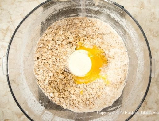 Oatmeal and yolk added for the crust.