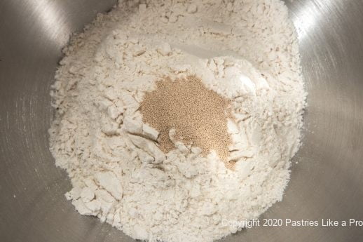 Flour and yeast for dough