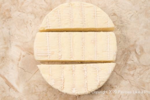 Brie cut into 3 pieces