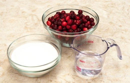 Ingredients for Candied Cranberries