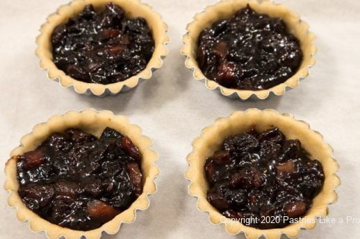 Filled tart shells for Mincemeat Tarts