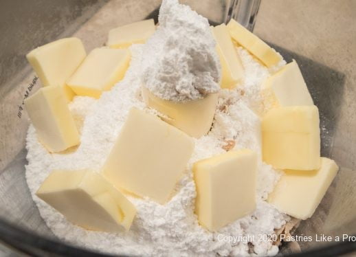 Butter in processor for Almond Filling