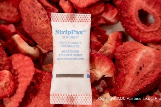 Desiccant in strawberries