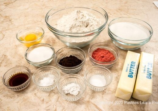 Ingredients for Neapolitan Butter Cookies