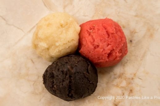 Balls of colored dough