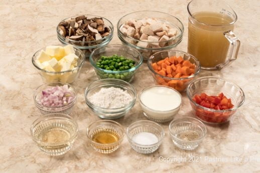 Ingredients for Chicken Pot Pie
