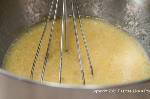 Liquid ingredients for Conchas whisked