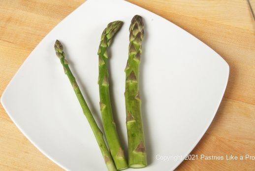 Three types of asparagus