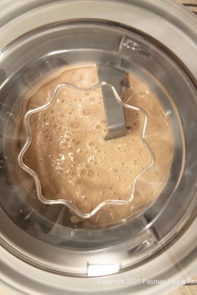 Ice cream mix in machine