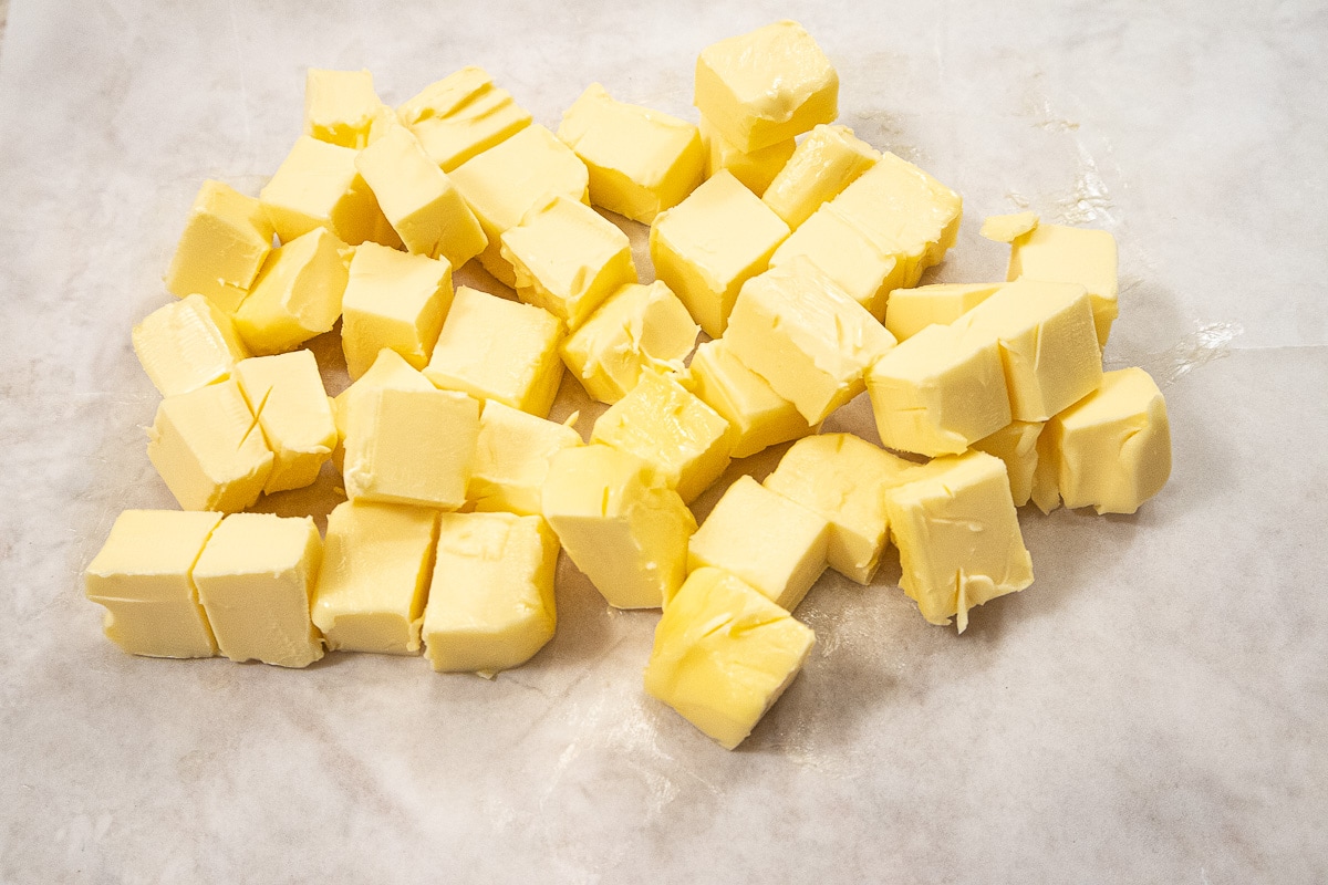 Butter cut for Gateau Breton pastry