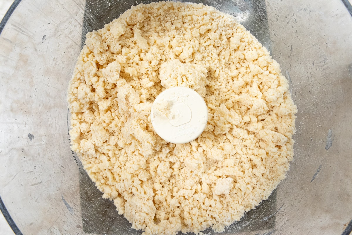 Butter cut into flour mixture