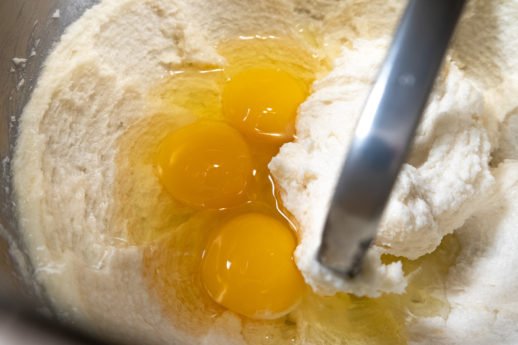 Eggs added to creamed mixture