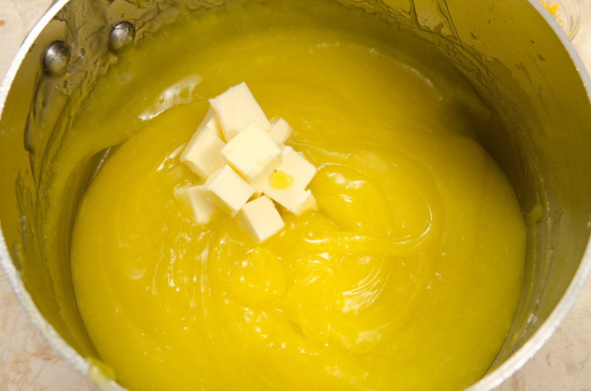 Butter added to filling for Lemon Meringue Pie