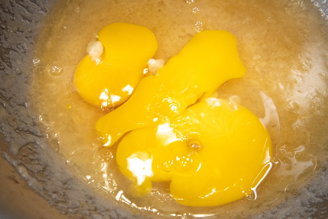 Eggs, yolks added to liquids