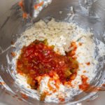 Salsa added to cheese mixture