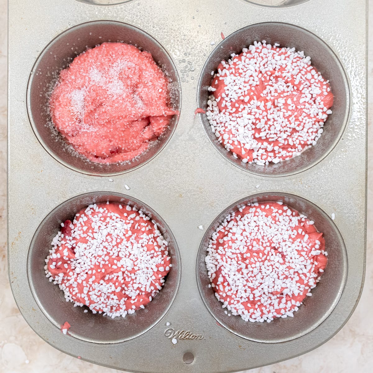 Sugars topping the Strawberry Muffins