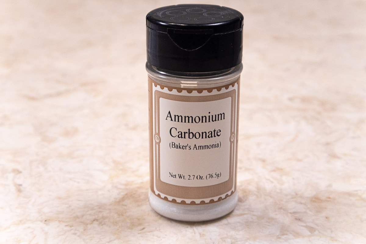 A Bottle of ammonium carbonate or baker's ammonia
