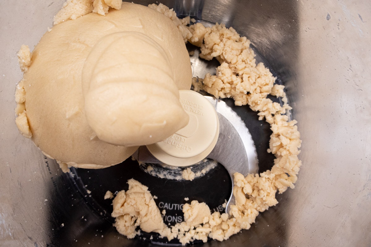 The dough has been processed into a ball at this point.