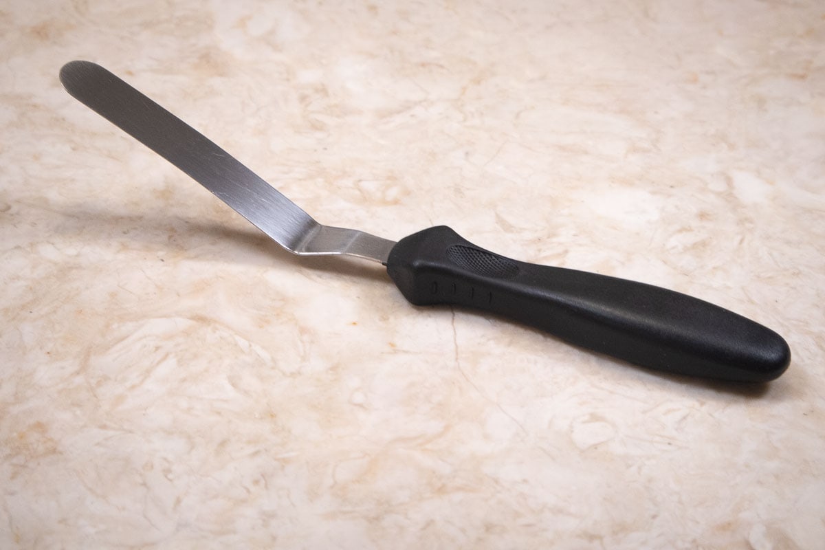 An offset spatula is perfect for smoothing out batter.