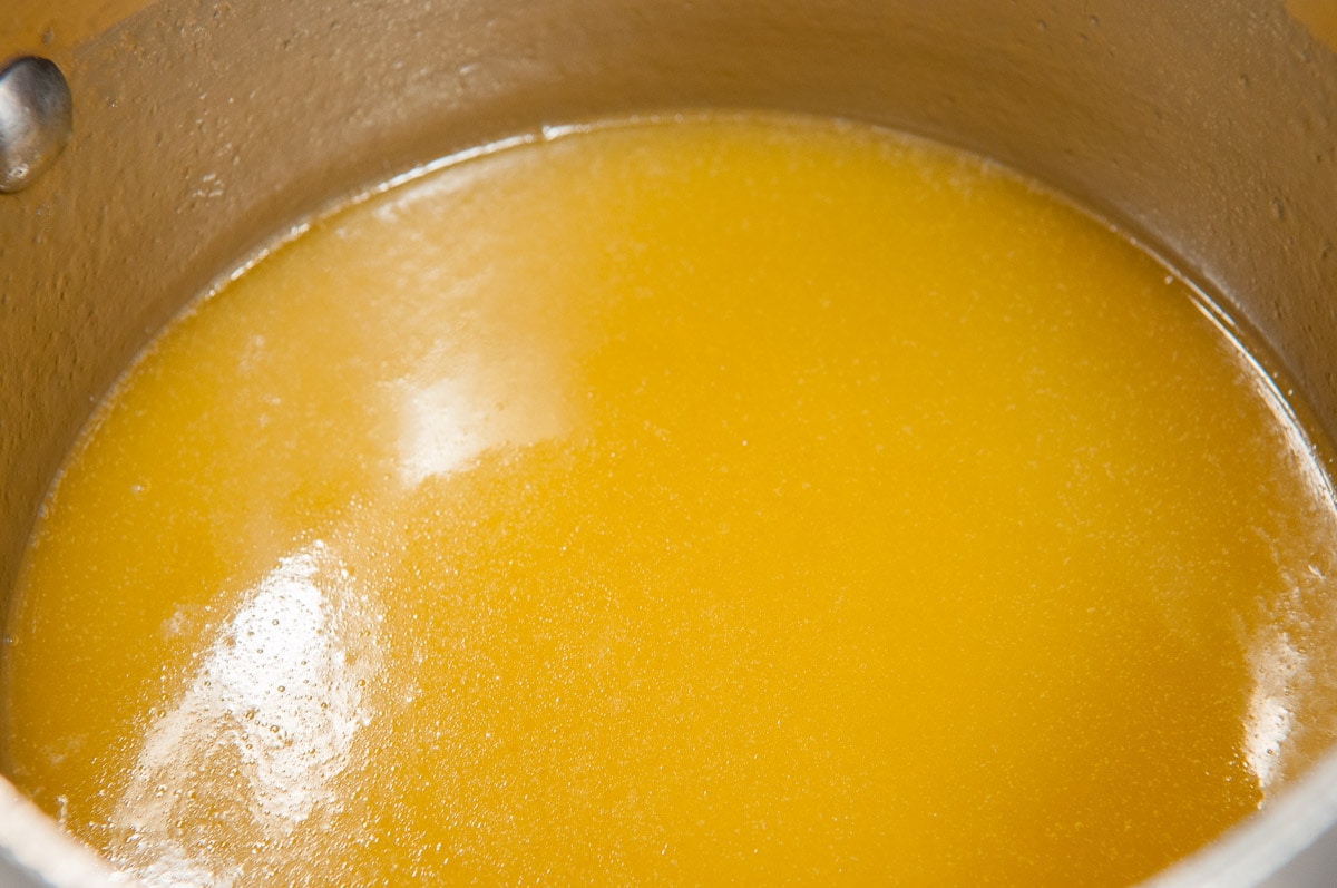 The Orange Cream sauce cooled in the cooking pan.