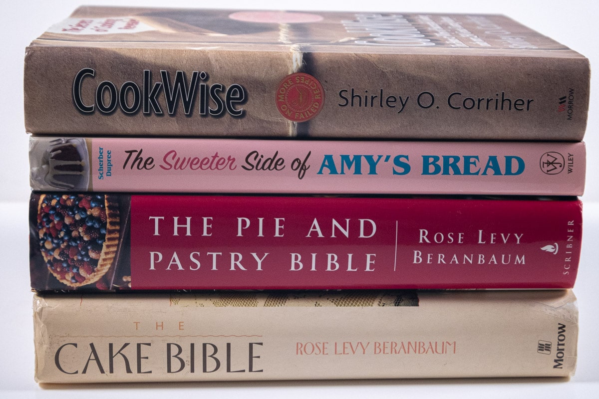 The Cake Bible, Pie and Pastry Bible, Sweeter Side of Amy and Cookwise, books to which I contributed