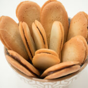 Langue de Chat cookies in a bowl.