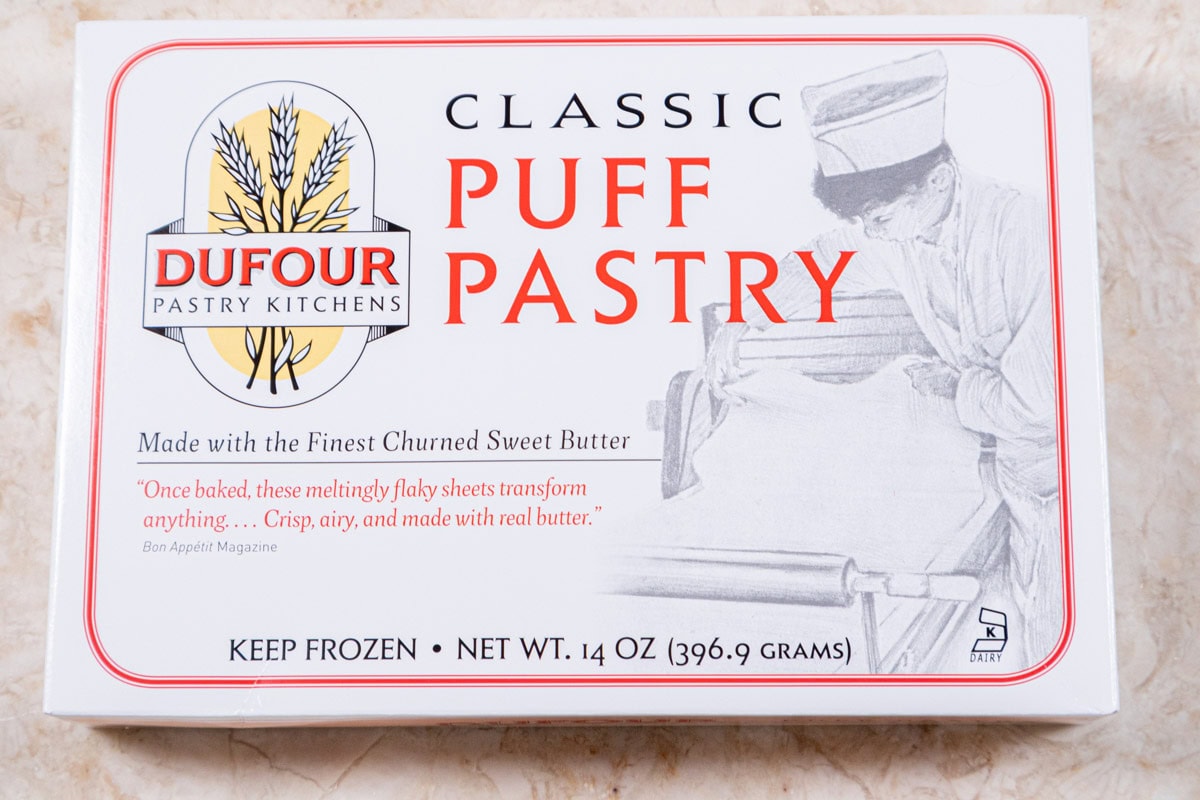 A box of Dufour All Butter Puff Pastry.