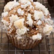 A single Crunchy Topped Apple Muffins
