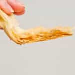 A slice of the American Pie Crust showing off it's flakiness.