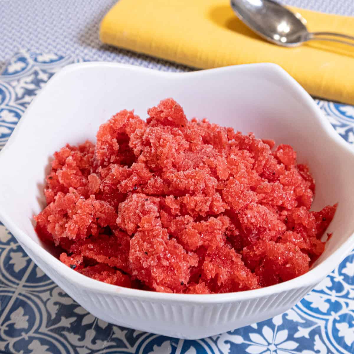 Strawberry Balsamic Black Pepper Granita
