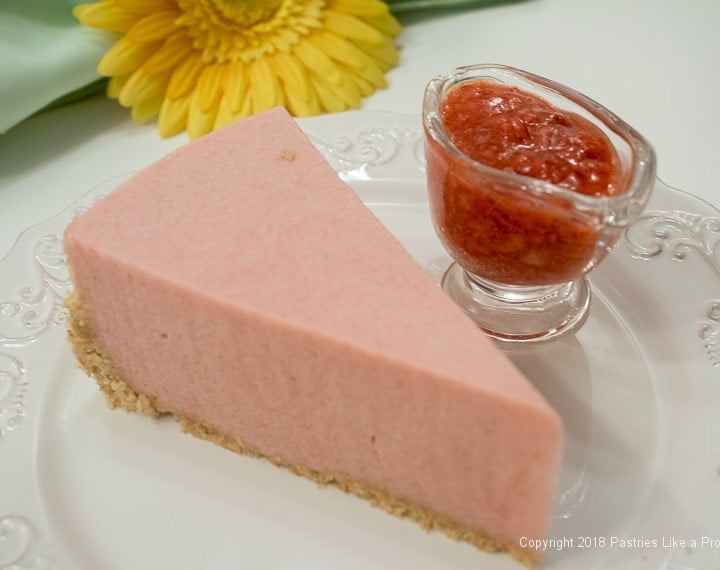Rhubarb Cream Tart With Strawberry Sauce