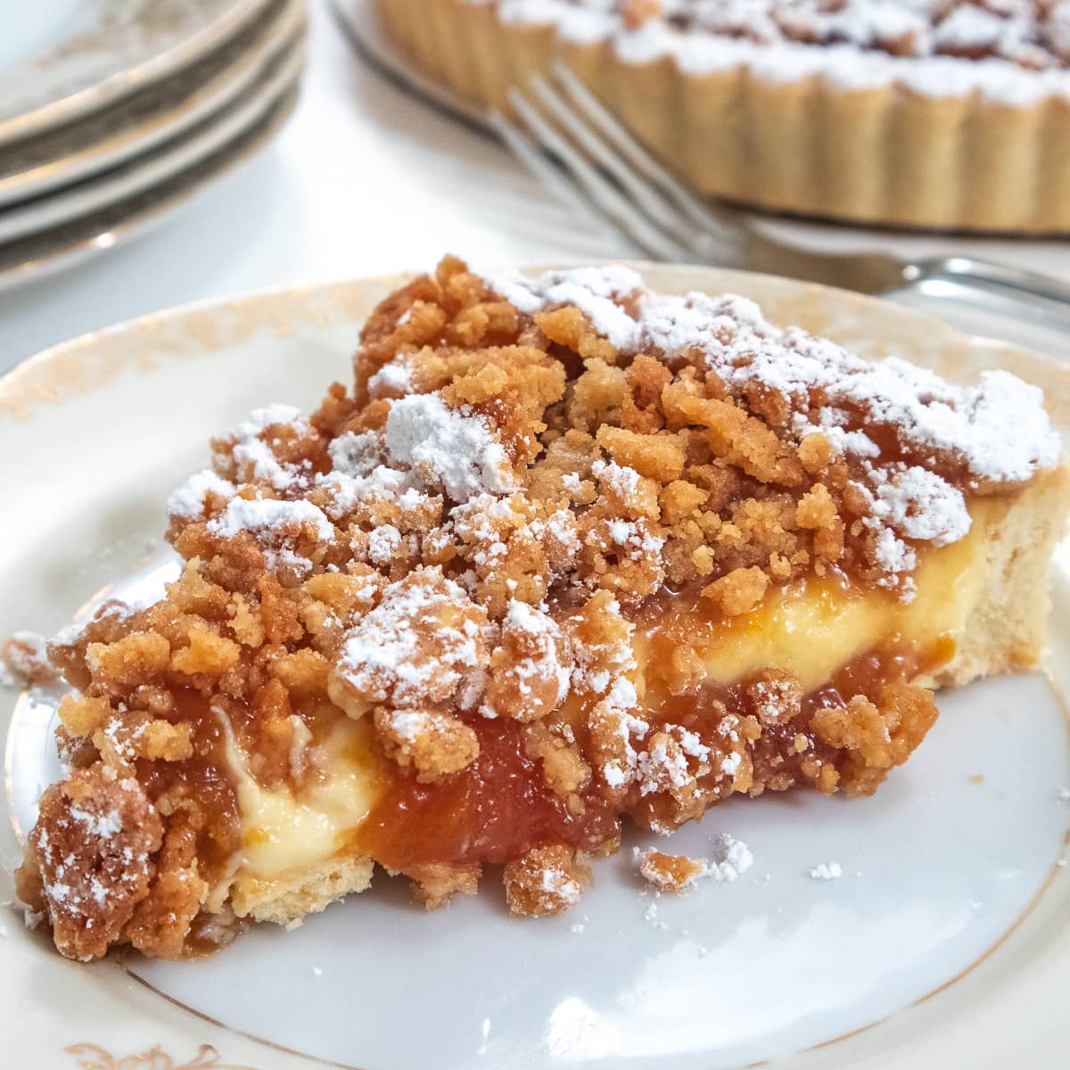 Caramelized Peach Tart with Brown Sugar Crumble